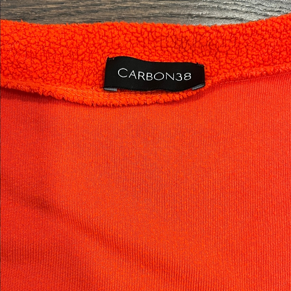 Carbon38 Poppy Orange/Red off shoulder Sweatshirt - Picture 2 of 3